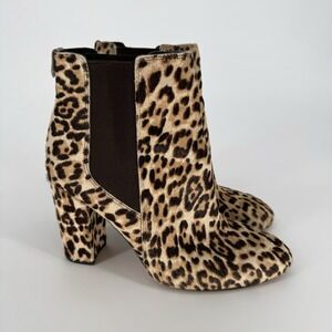 Sam Edelman Ankle Booties Leopard Print Genuine Calf‎ Hair Women's Size 8